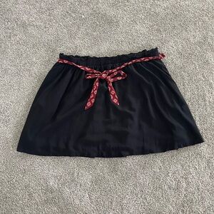 ModCloth 2X black skirt with pattered sash